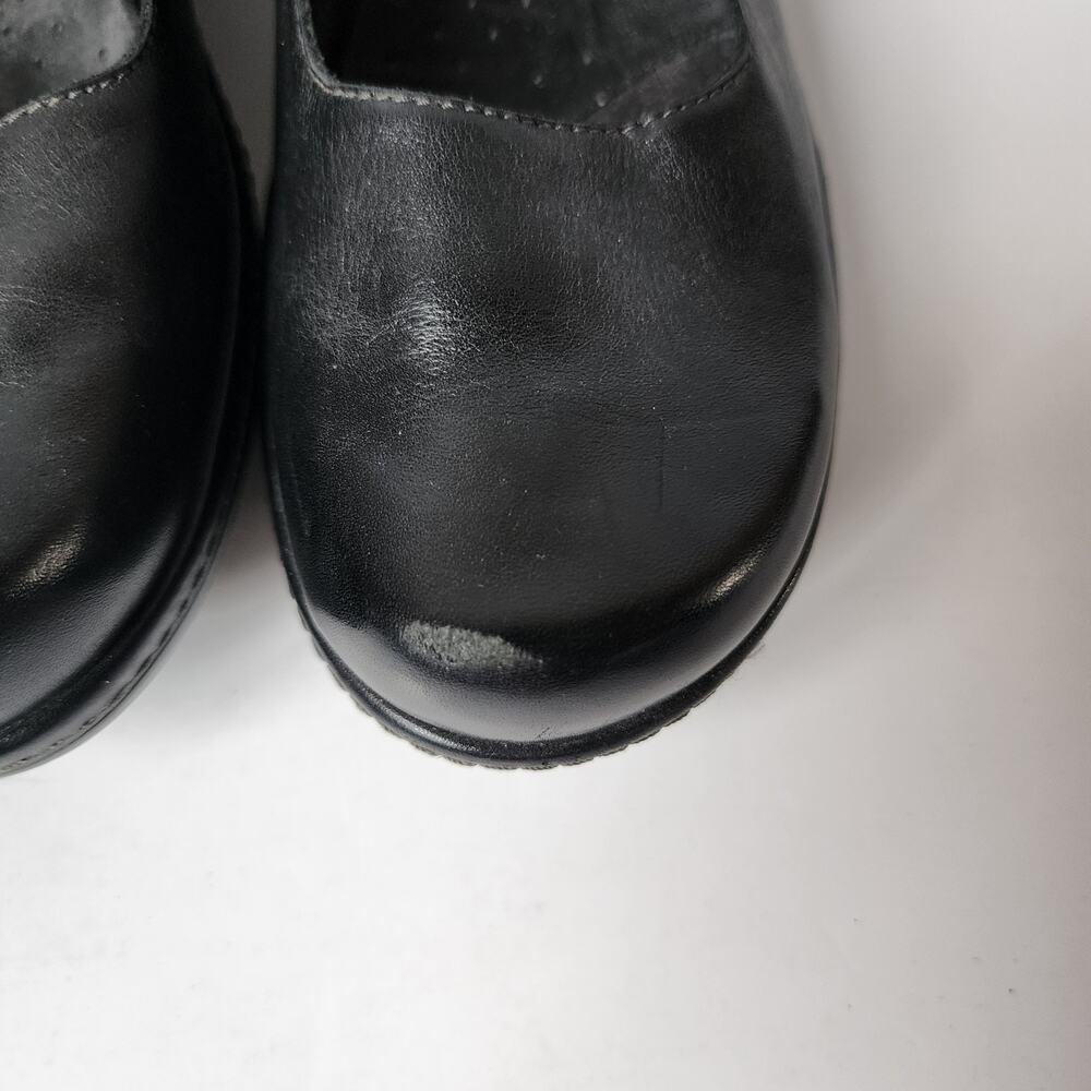 ECCO Shoes Womens Size 37 EU 6.5 US Clogs Mary Jane Wedge Black Leather Buckle - Picture 7 of 11